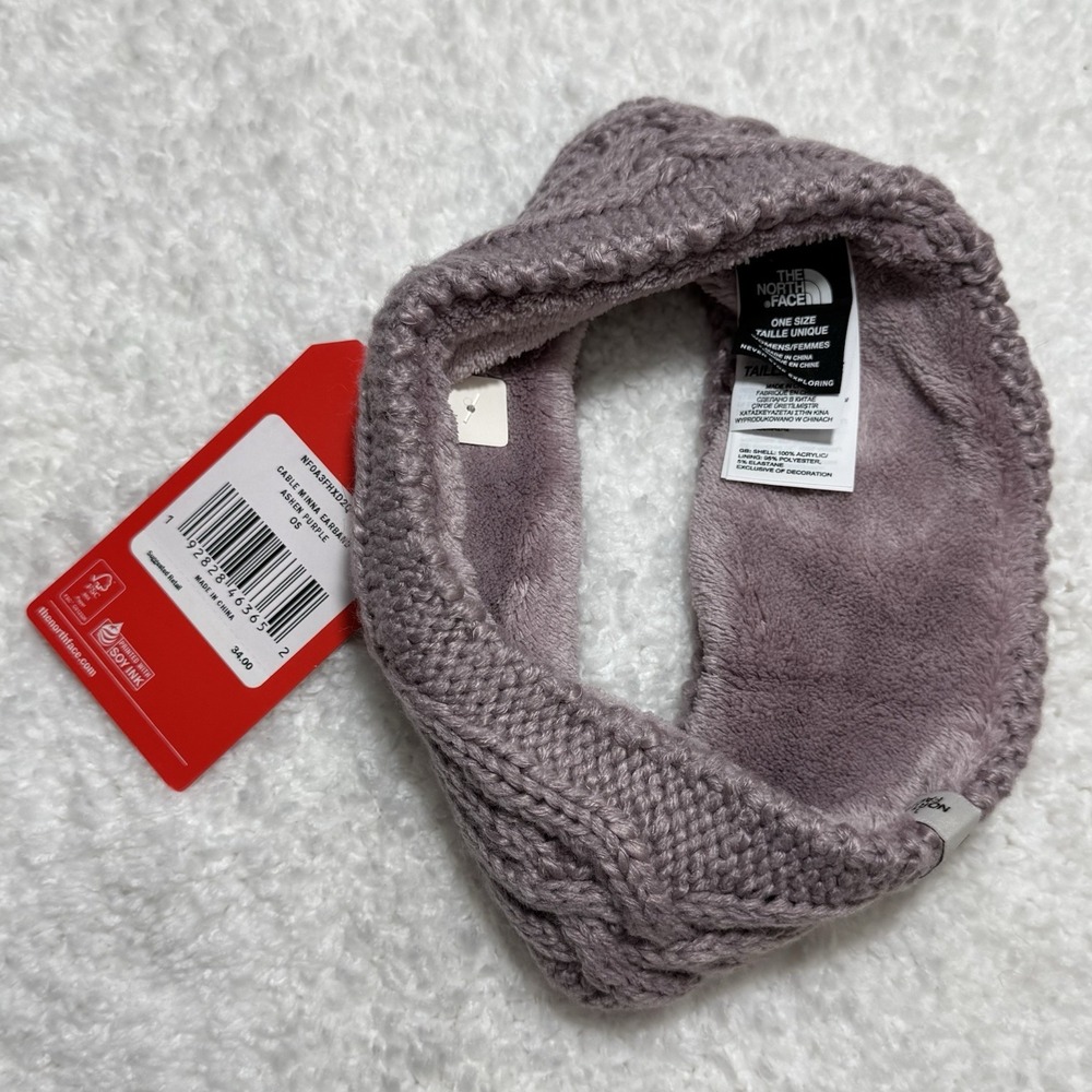 The North Face, Women's Cable Minna Earband, OS, Ashen Purple - Picture 2 of 5